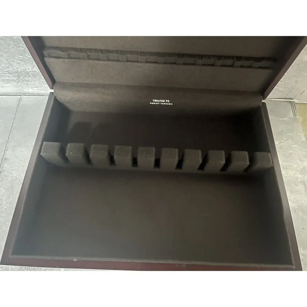Reed & Barton Eureka Silverware Wood Storage‎ Flatware Chest Dark Wood